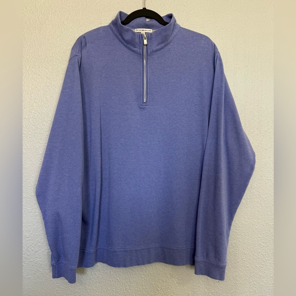 Peter Millar Heather Interlock 1/4 Zip Pullover 100% Cotton XL